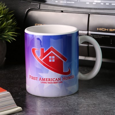 USA Full Color 11oz White Ceramic Mug