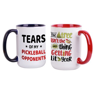 15oz White Ceramic Mug